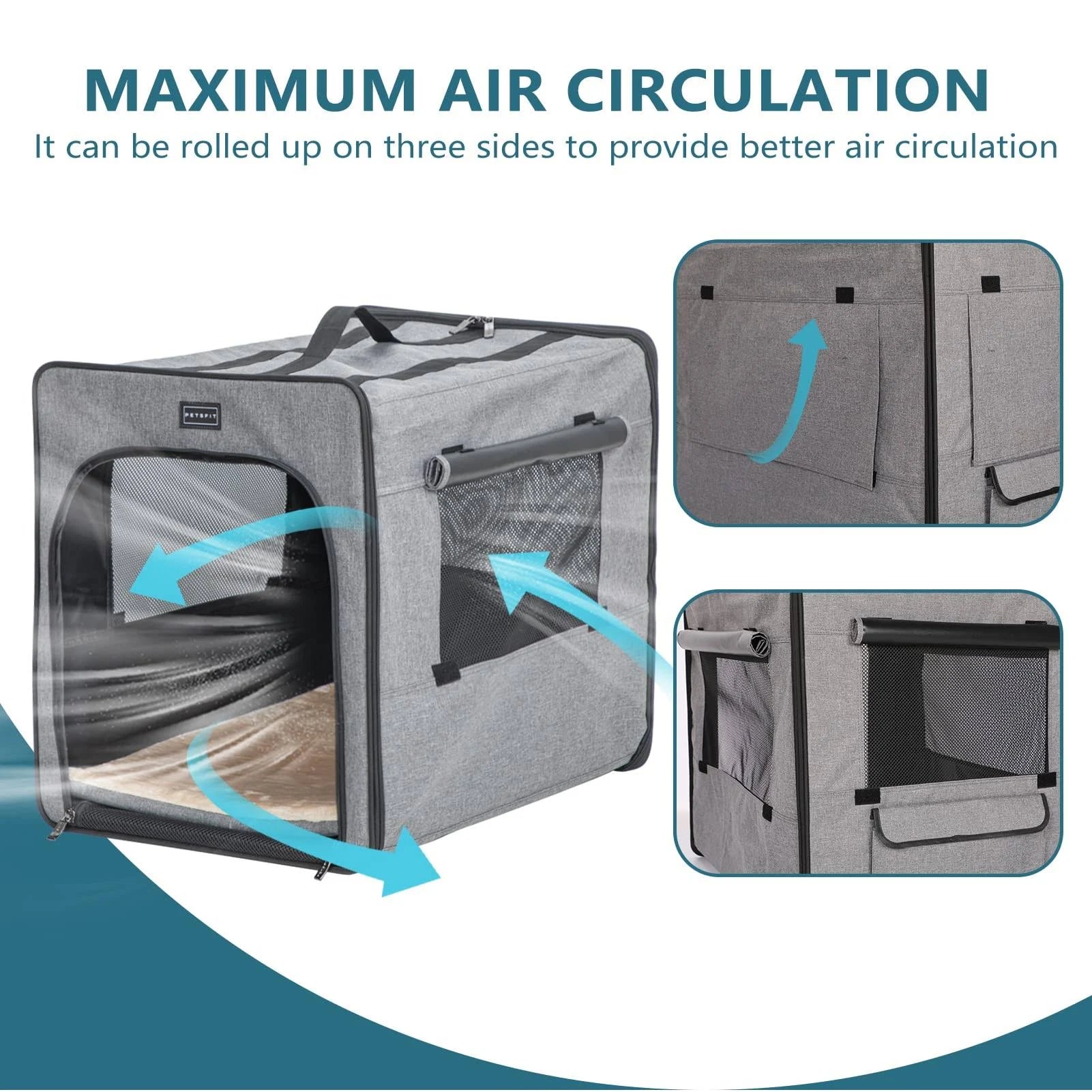 Petsfit Dog Crate Medium Lightweight Dog Crate, Foldable Soft Dog Crate Medium