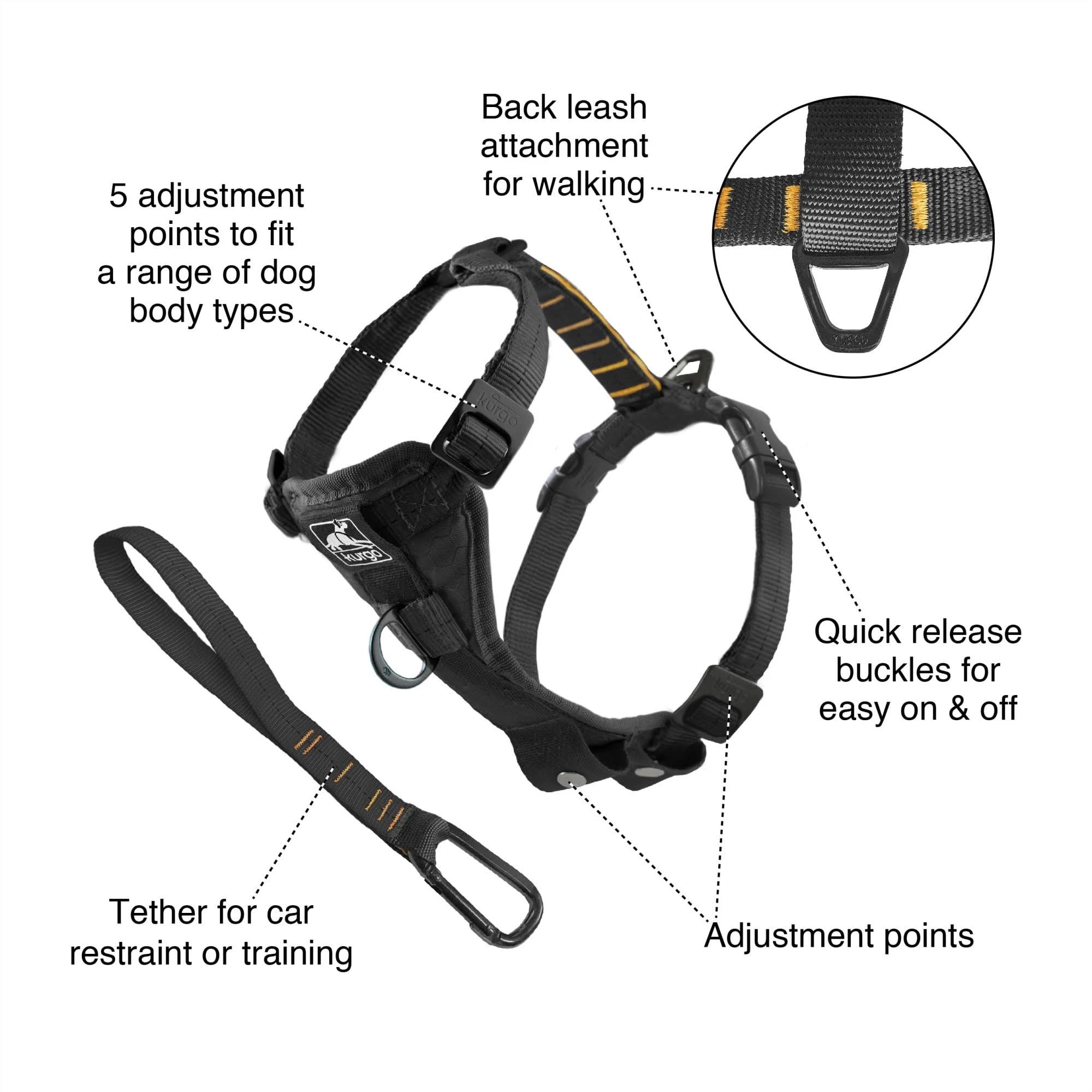 Kurgo Tru Fit Smart Dog Walking Harness
