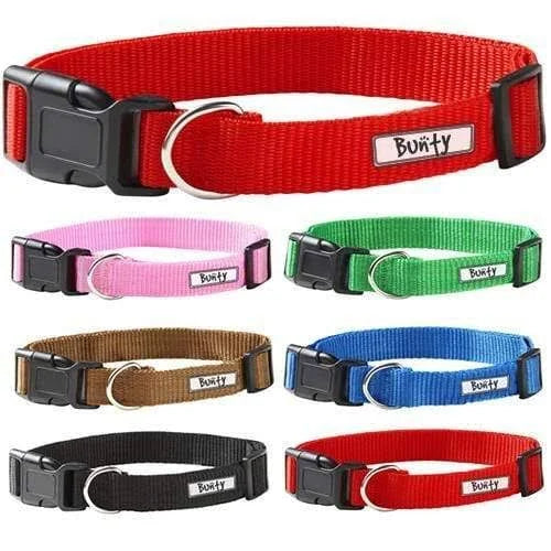Bunty Pet Products Dog Puppy Collar with Buckle & Clip For Lead, Adjustable Soft ...