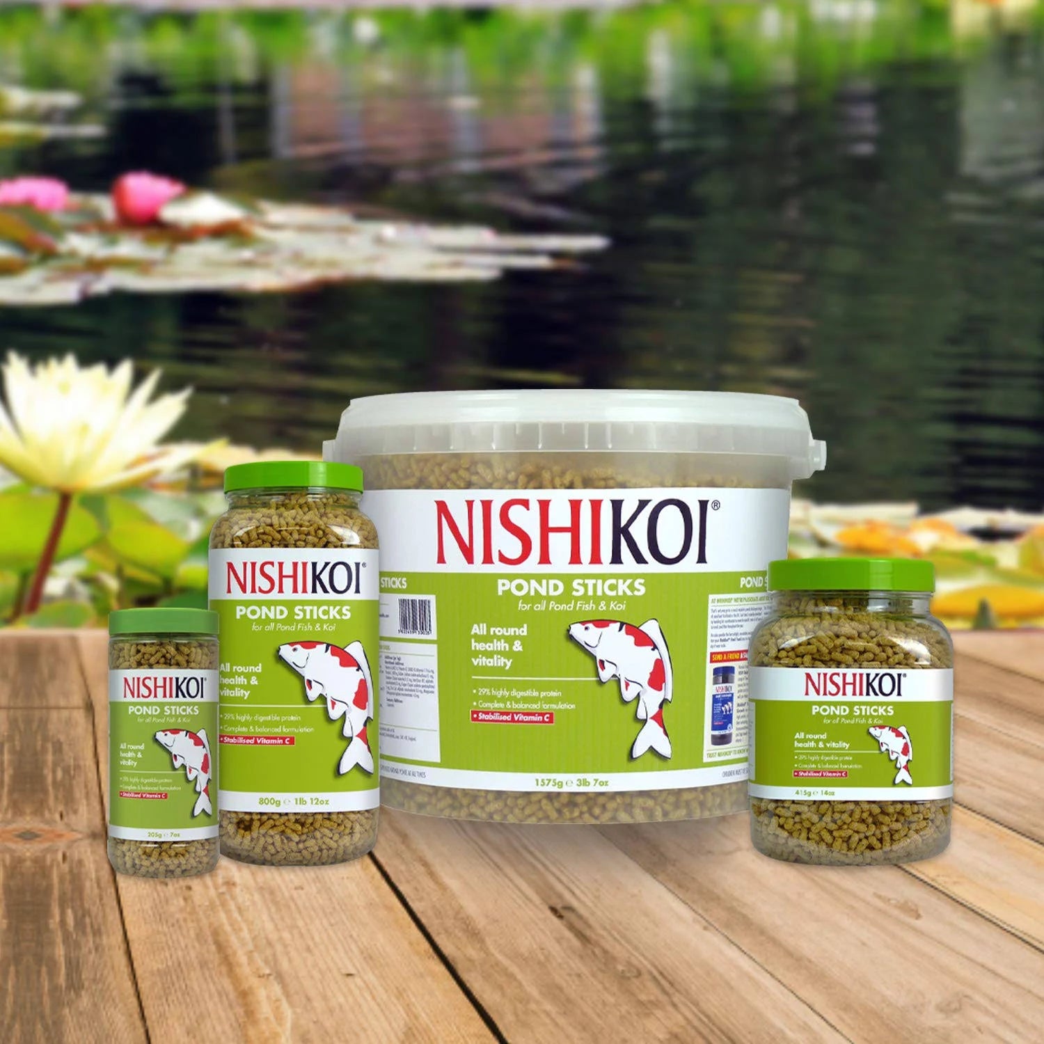 Nishikoi Pond Sticks Complete Food For Koi and Pond Fish - 1575g