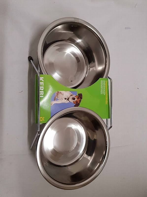 Kerbl Metal Twin Feeder Includes 2 Bowls, 900 ml