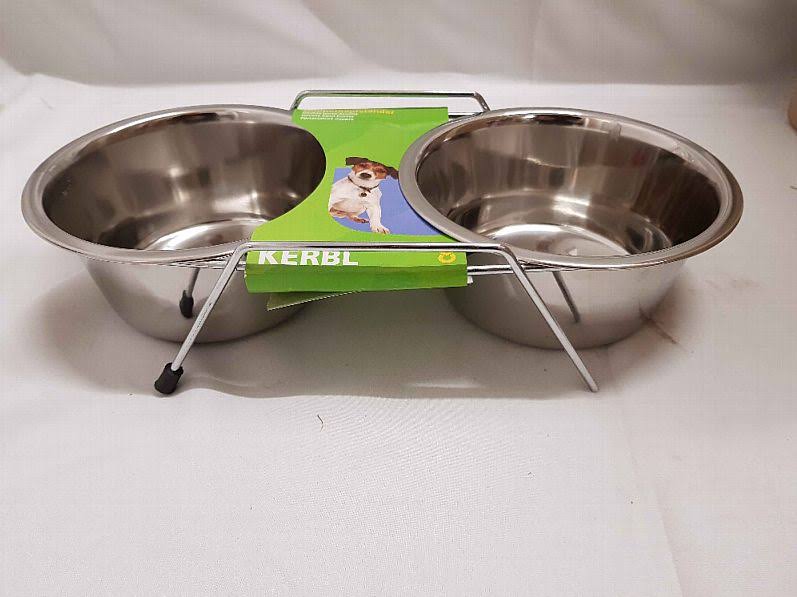 Kerbl Metal Twin Feeder Includes 2 Bowls, 900 ml