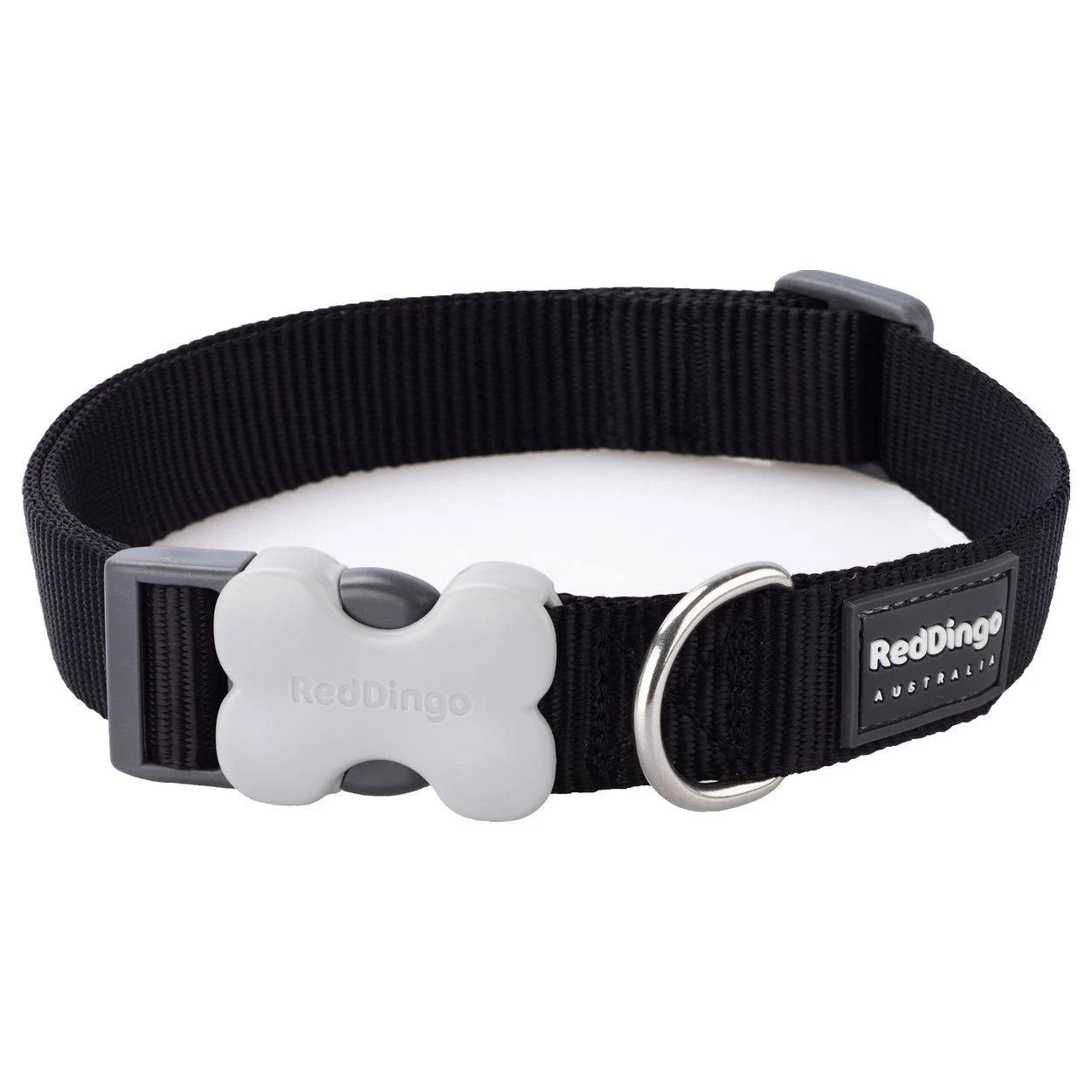 Red Dingo Plain Black Dog Collar Small