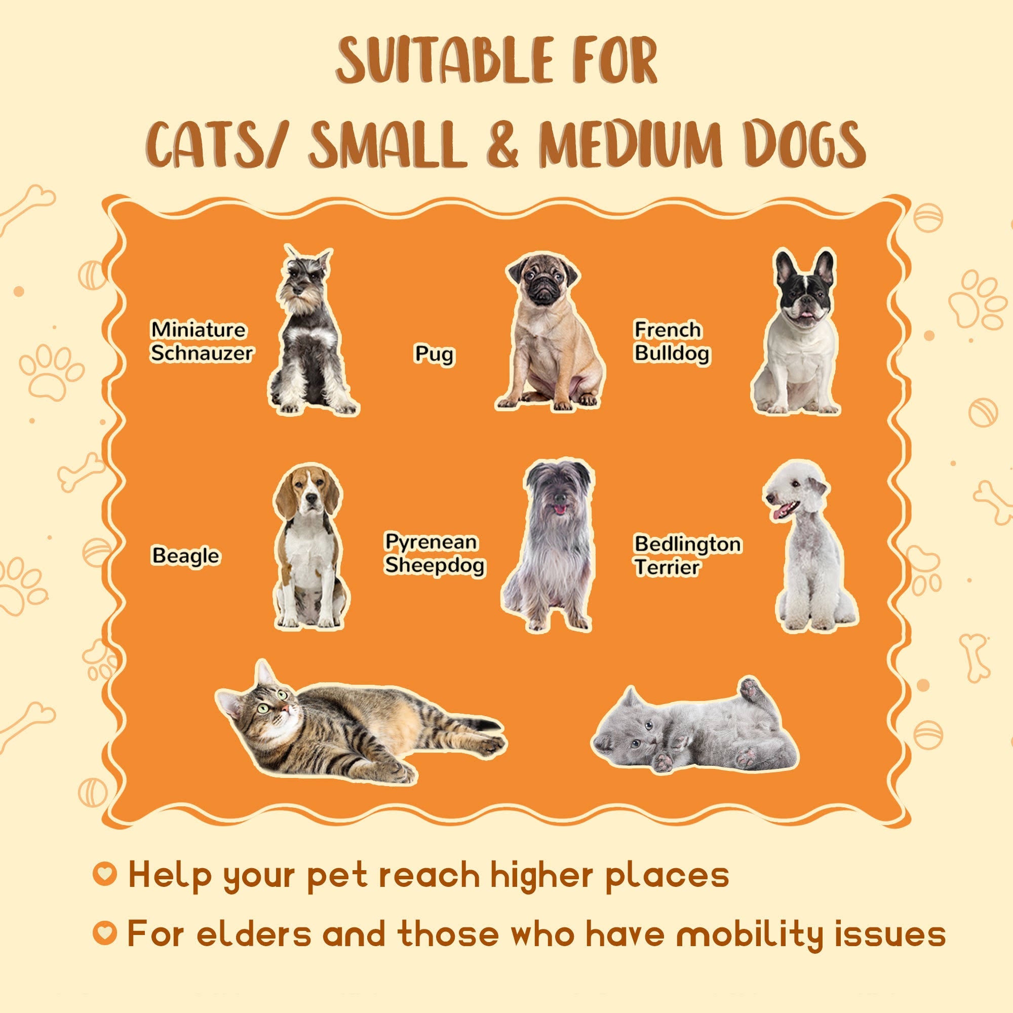 PawHut 2 in 1 Dog Steps Ottoman, Four-Tier Pet Stairs, for Small, Medium Dogs and ...