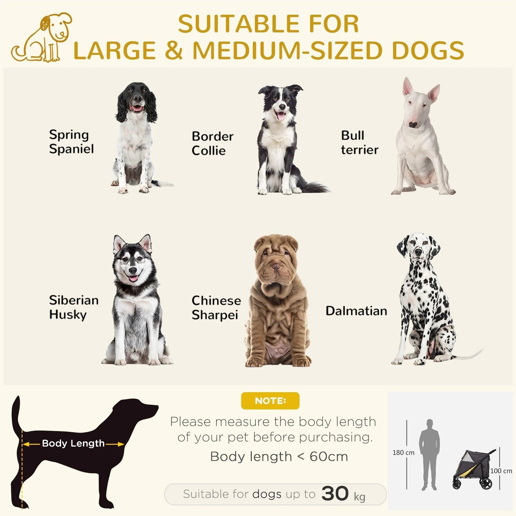 PawHut Foldable Pet Stroller with One-click, Rain Cover, Front Wheels, Shock ...