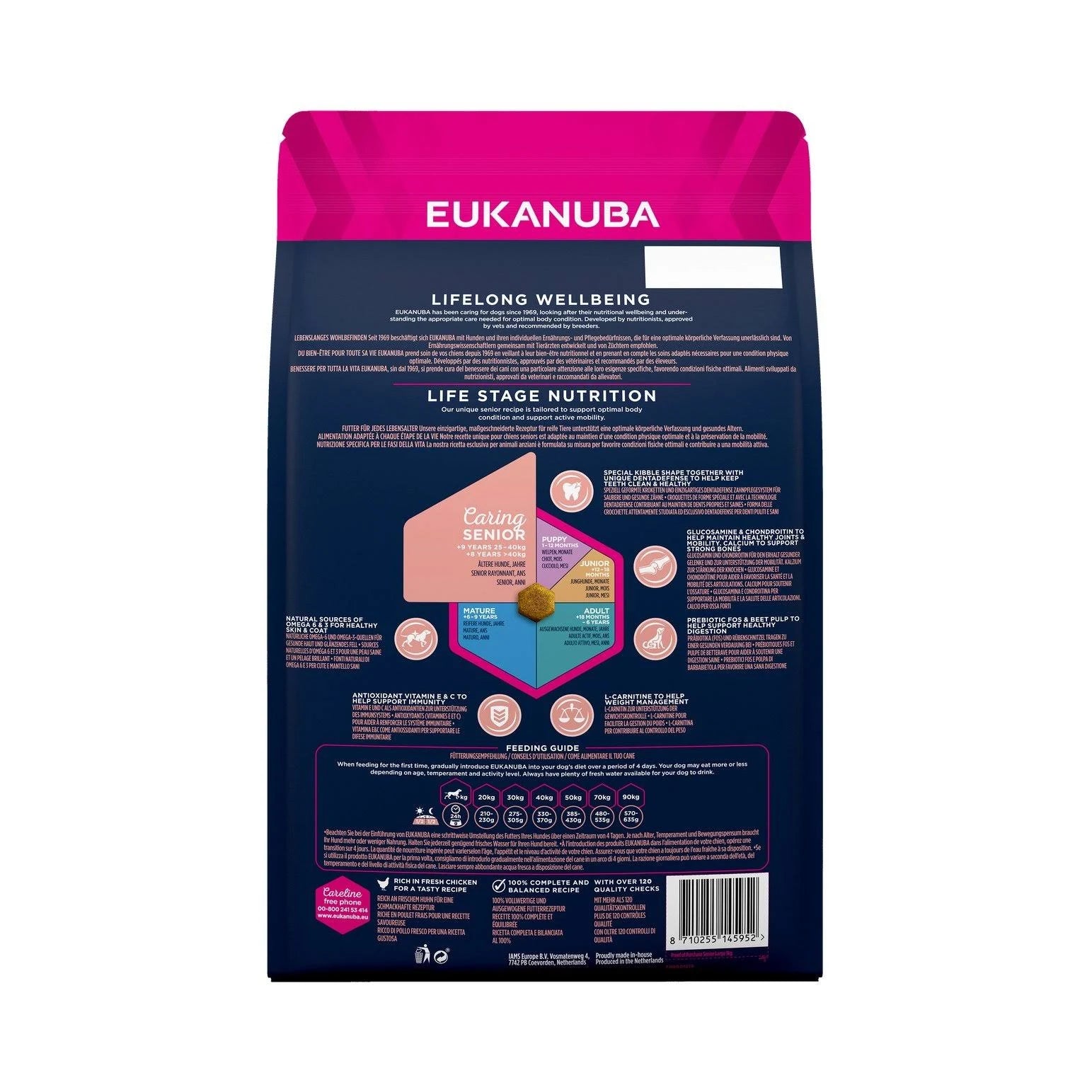 15kg Caring Senior Large Breed - Chicken Eukanuba Dry Dog Food