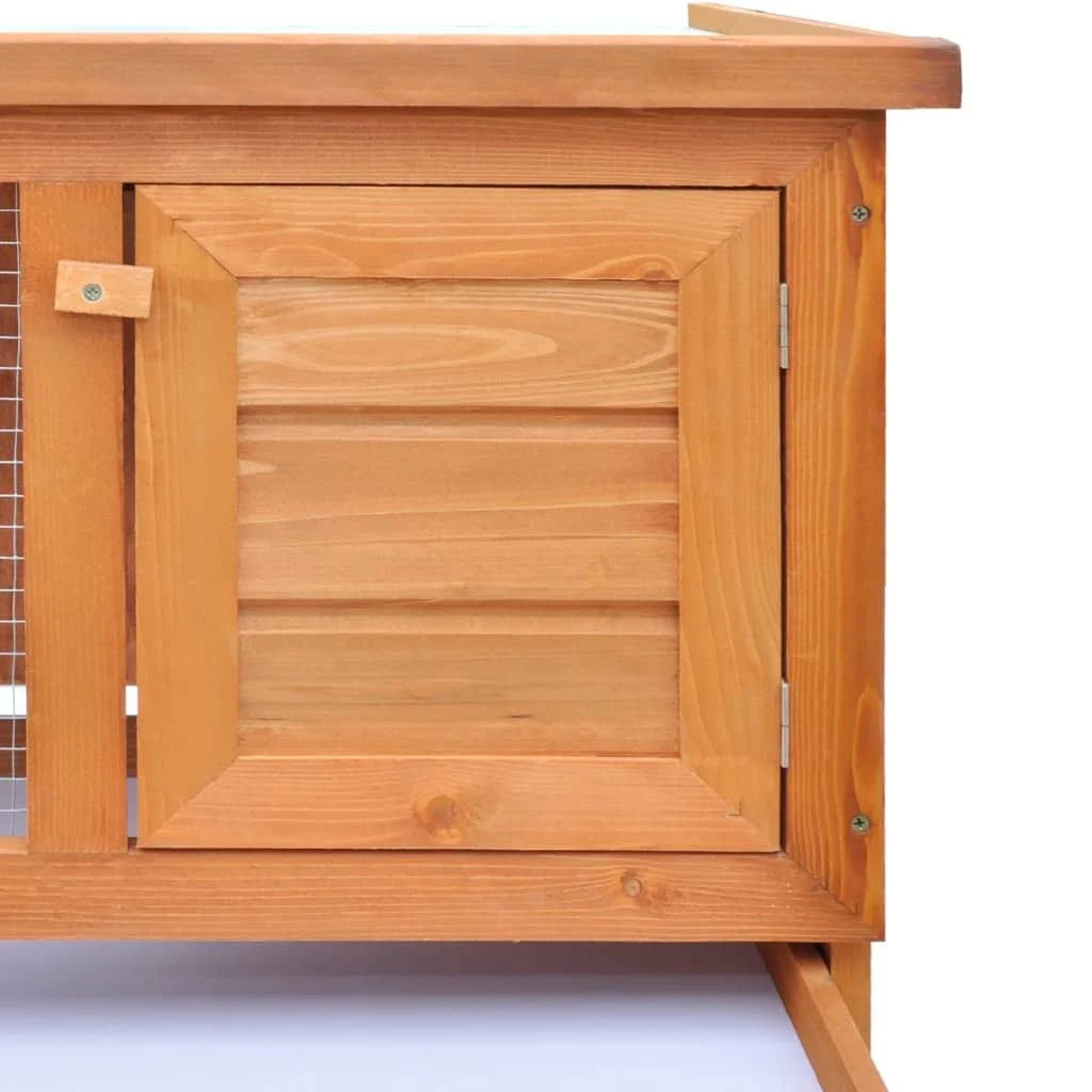vidaXL Outdoor Rabbit Hutch 1 Layer Grey Wood