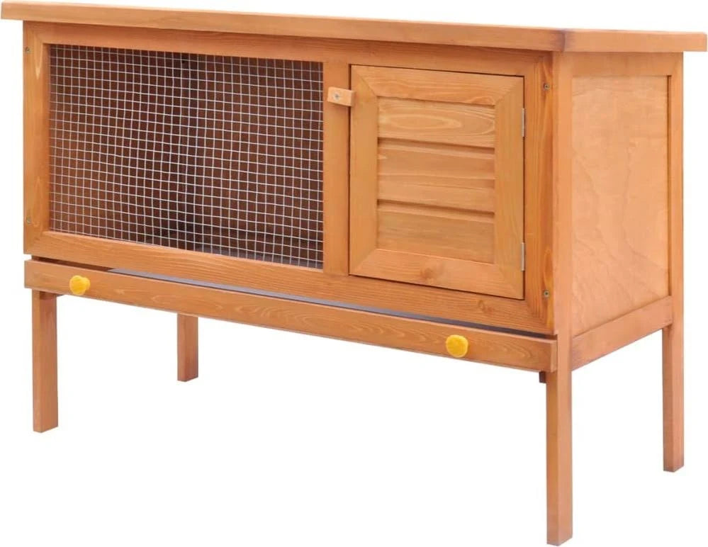 vidaXL Outdoor Rabbit Hutch 1 Layer Grey Wood