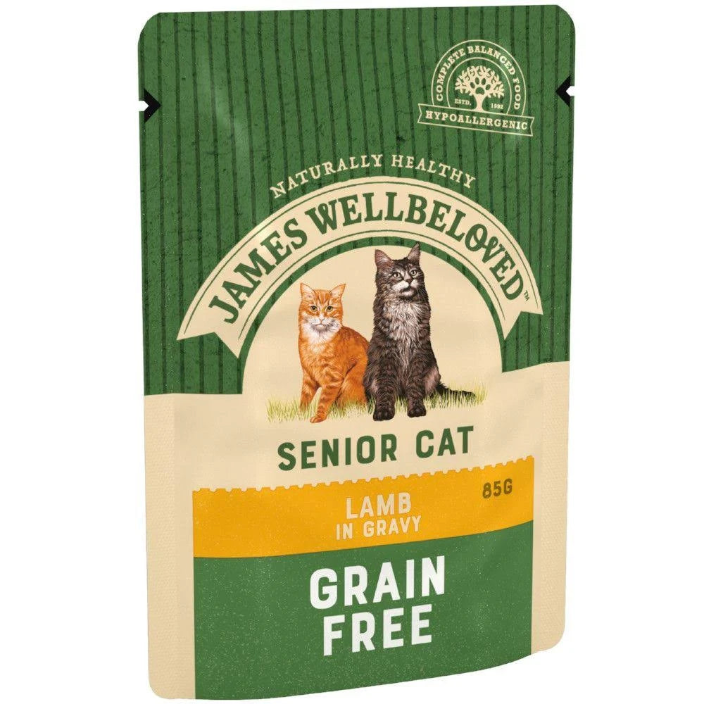 James Wellbeloved Grain Free Lamb Senior Cat Pouches 12 x 85g