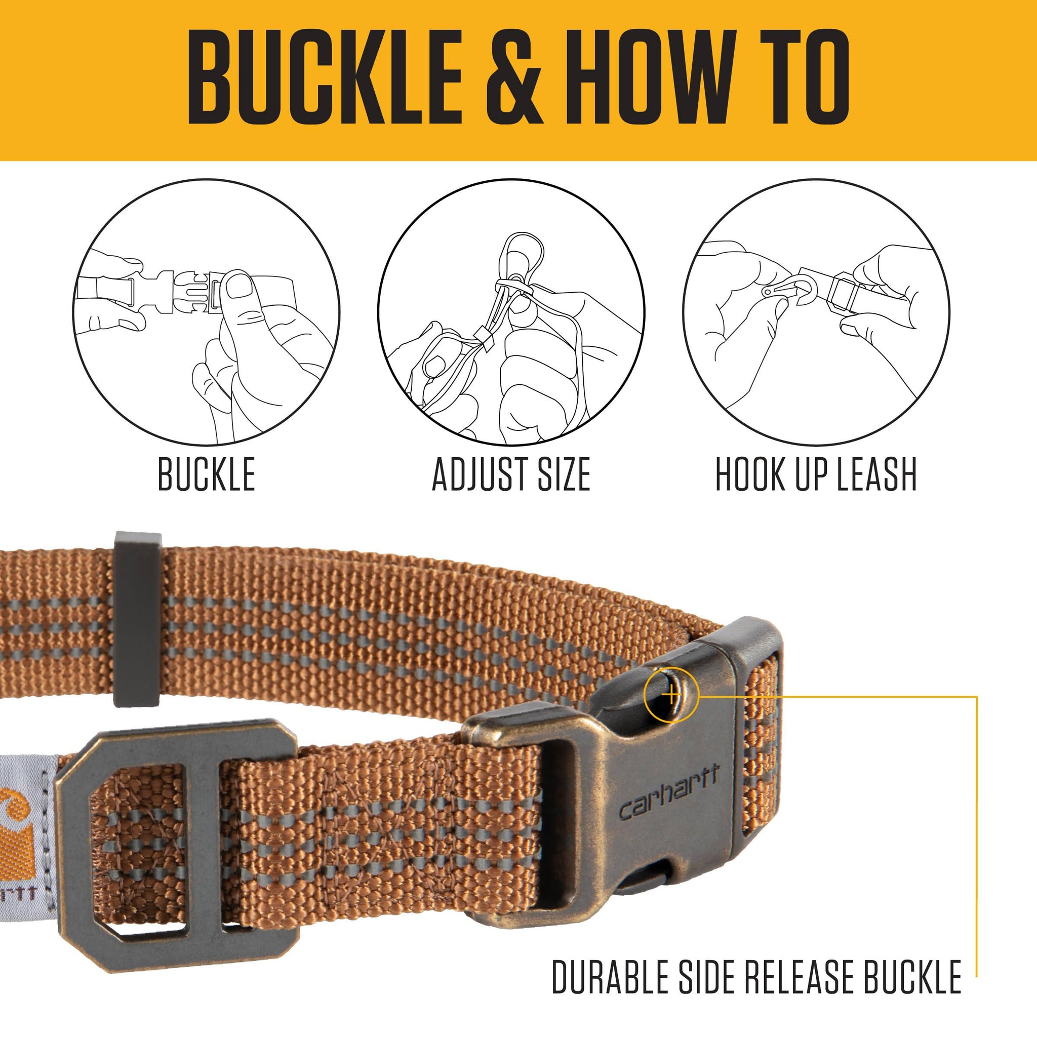 Carhartt Nylon Duck Dog Collar, Light Moss, Medium