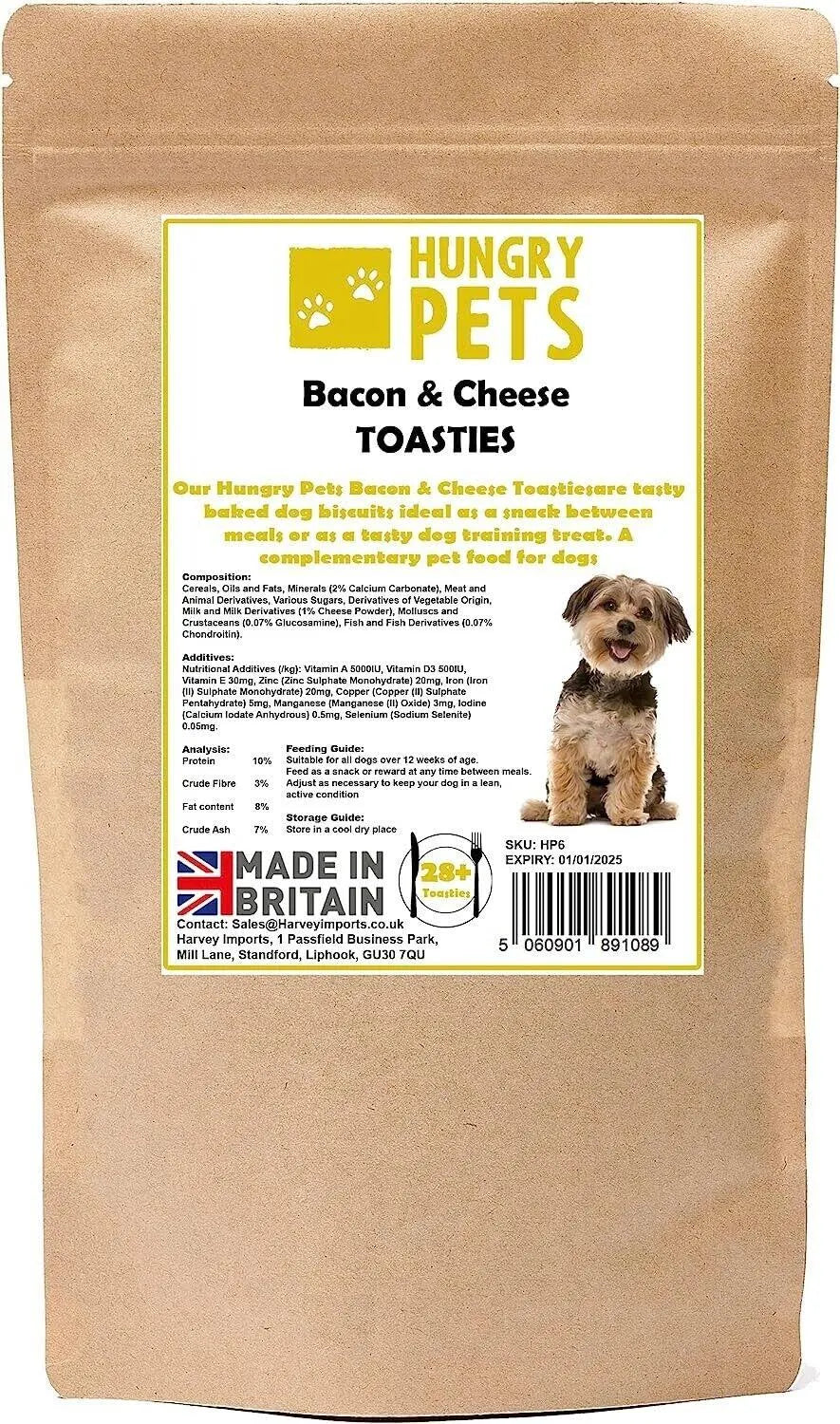 Hungry Pets Dog Treats Bacon Cheese Toasties Dog Biscuit Oven Baked Snack Reward ...