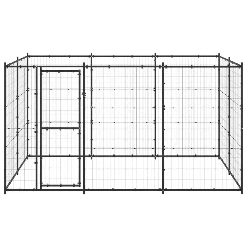 vidaXL Outdoor Dog Kennel Galvanised Steel 7.26 m²