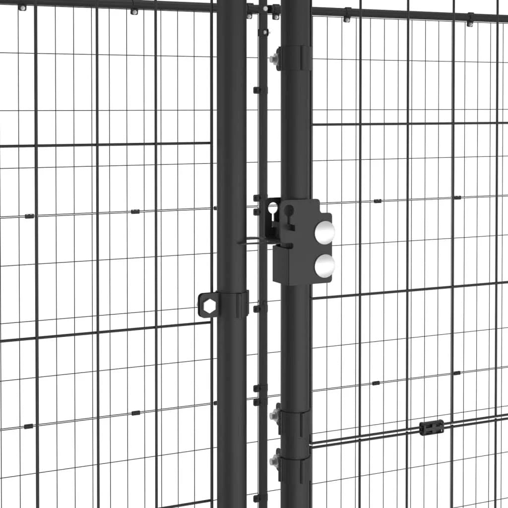 vidaXL Outdoor Dog Kennel Galvanised Steel 7.26 m²