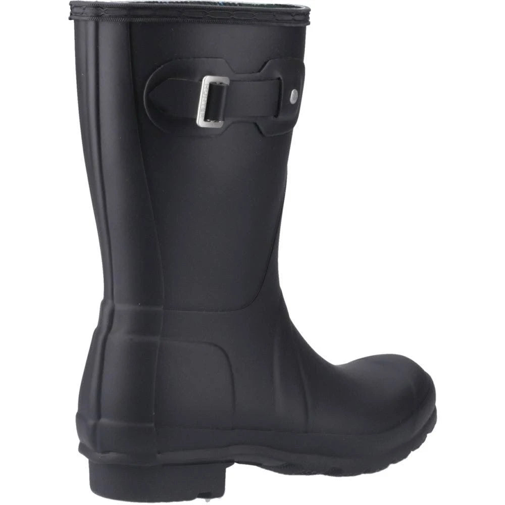 Hunter Original Short Tartan Lining Wellington - Black 4