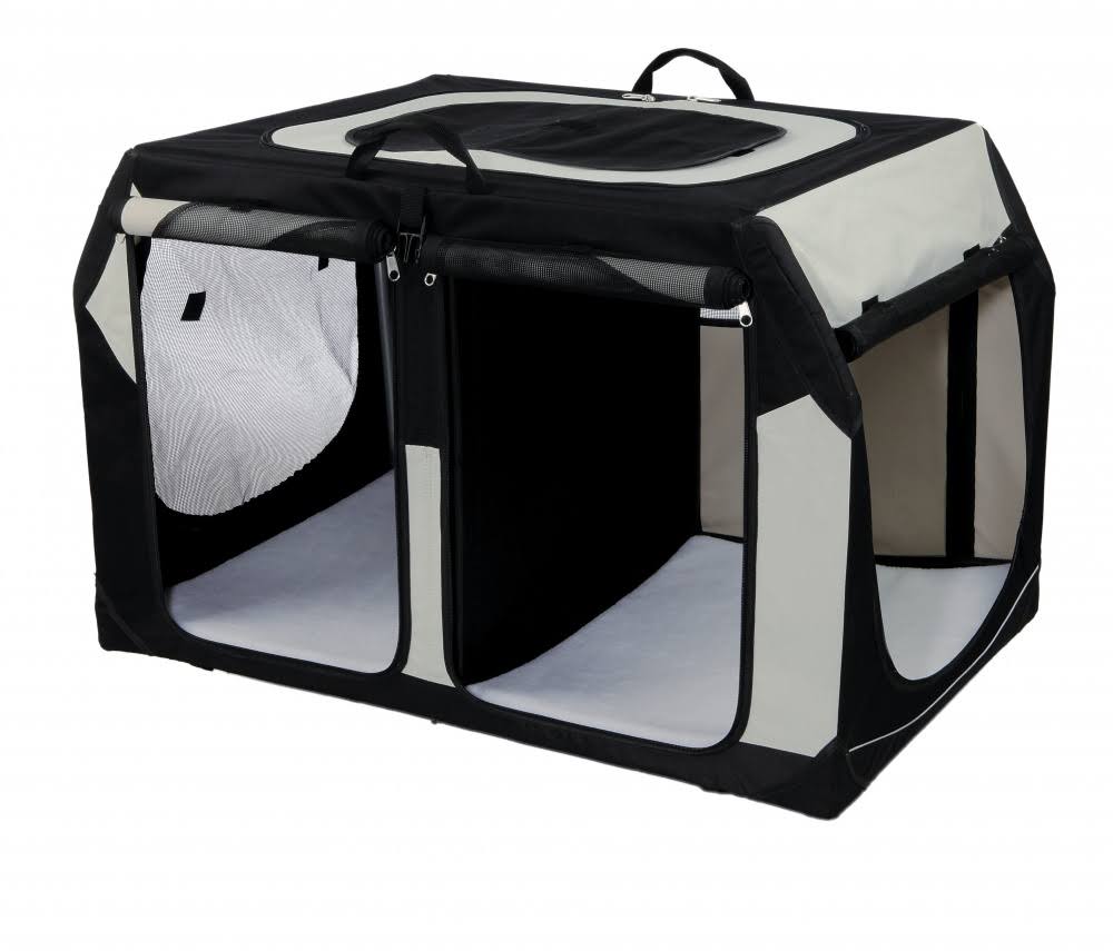 Trixie Vario Double Mobile Kennel - (Black/Grey)
