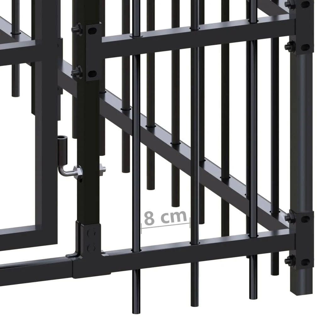 vidaXL Outdoor Dog Kennel Steel 36.86 m²