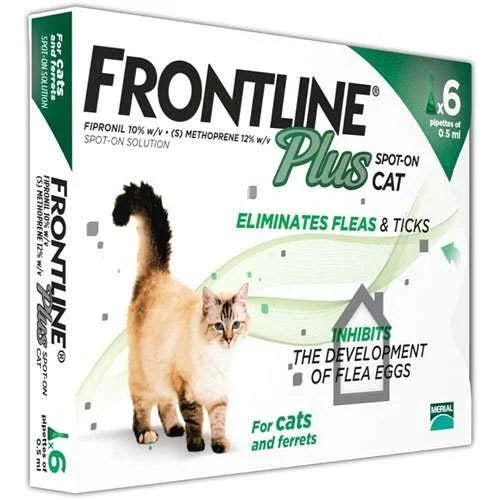 Frontline Plus Spot On For Cats & Ferrets - 6 Pipettes