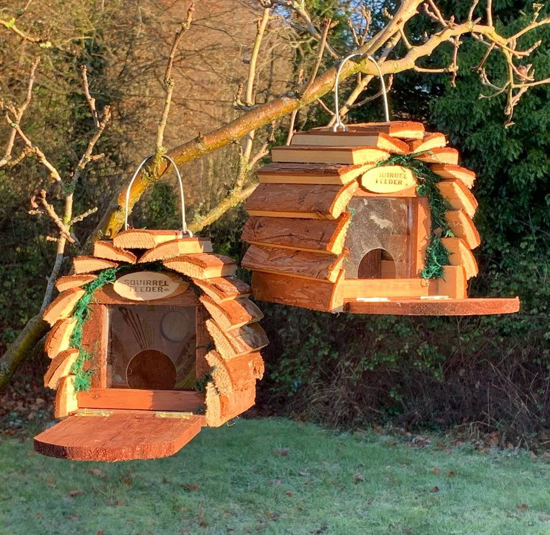 Selections - Wooden Wildlife Squirrel Feeder (Set of 2)