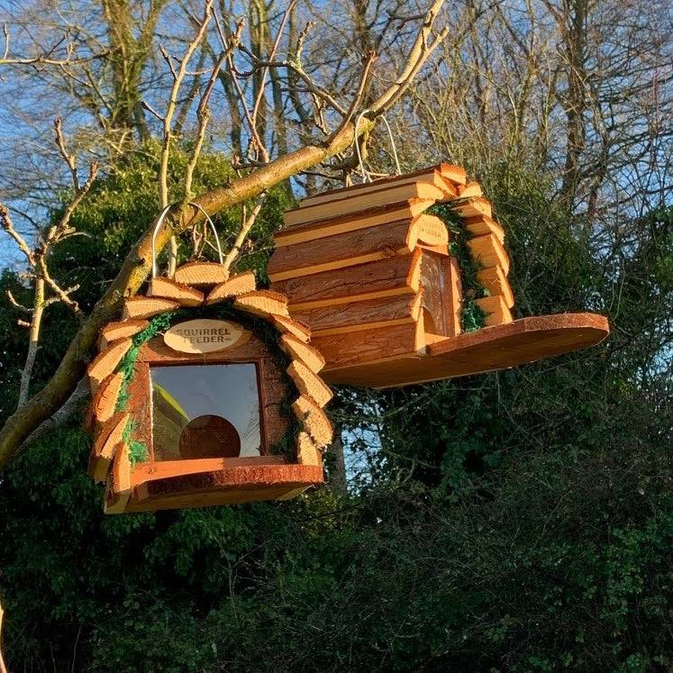 Selections - Wooden Wildlife Squirrel Feeder (Set of 2)