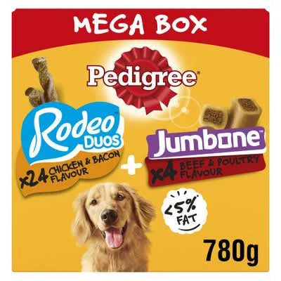 Pedigree Rodeo Duos & Jumbone Medium Dog Treats Mega Box 780g