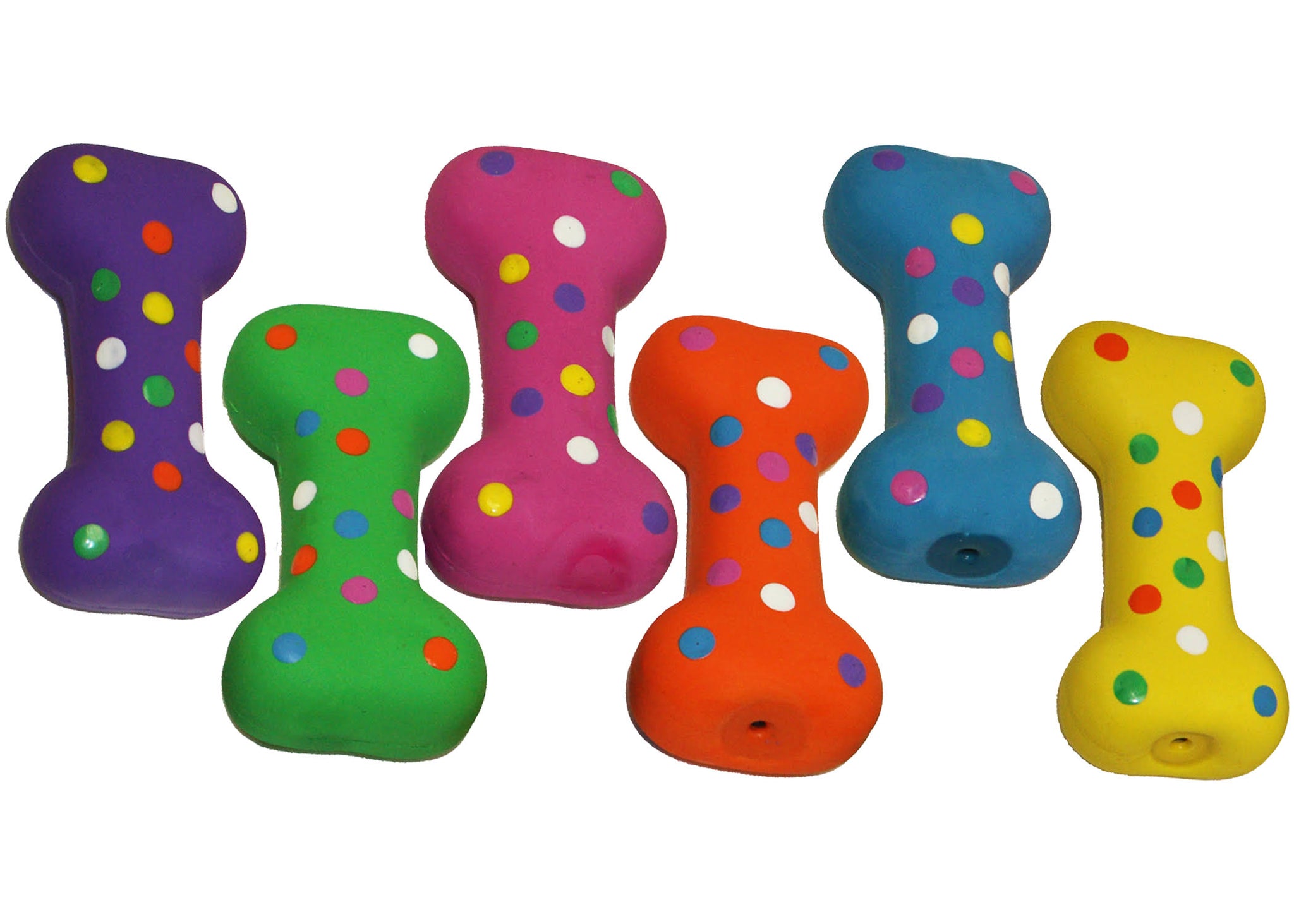 4 Polkadot Bone Dog Toy