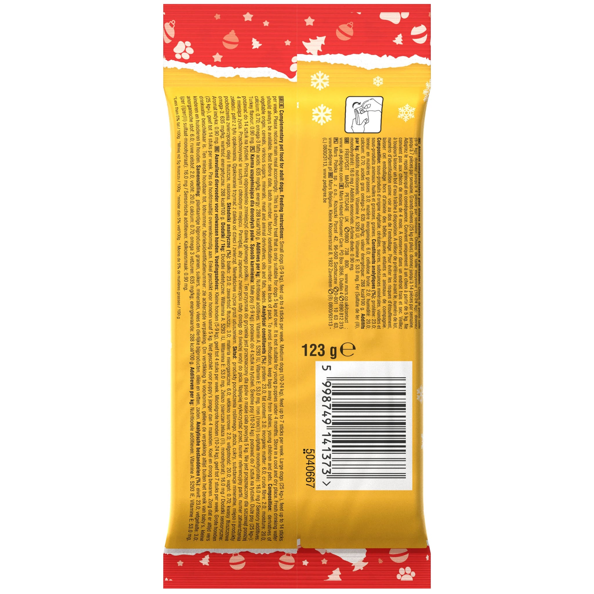 Pedigree Christmas Rodeo Dog Treats with Turkey 7 Sticks