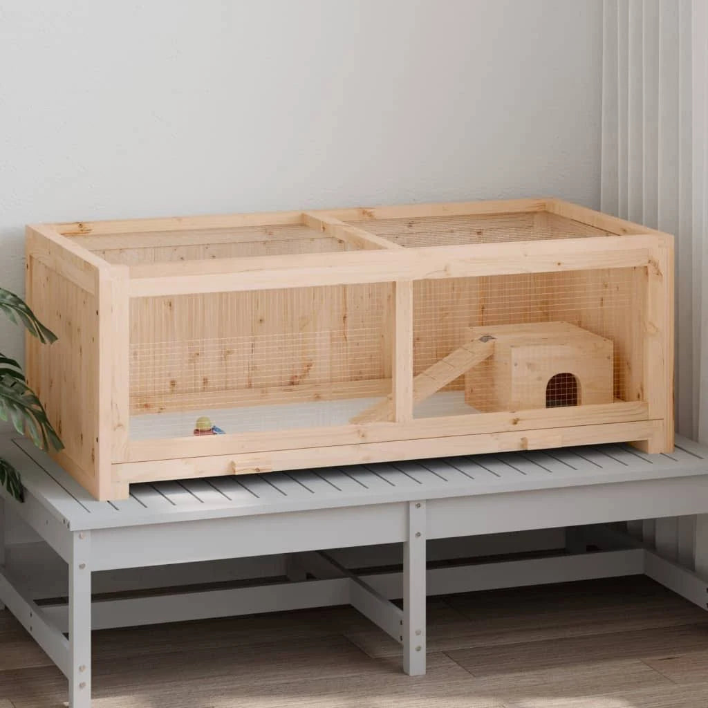 vidaXL - Hamster Cage 104x52x38 cm Solid Wood Fir