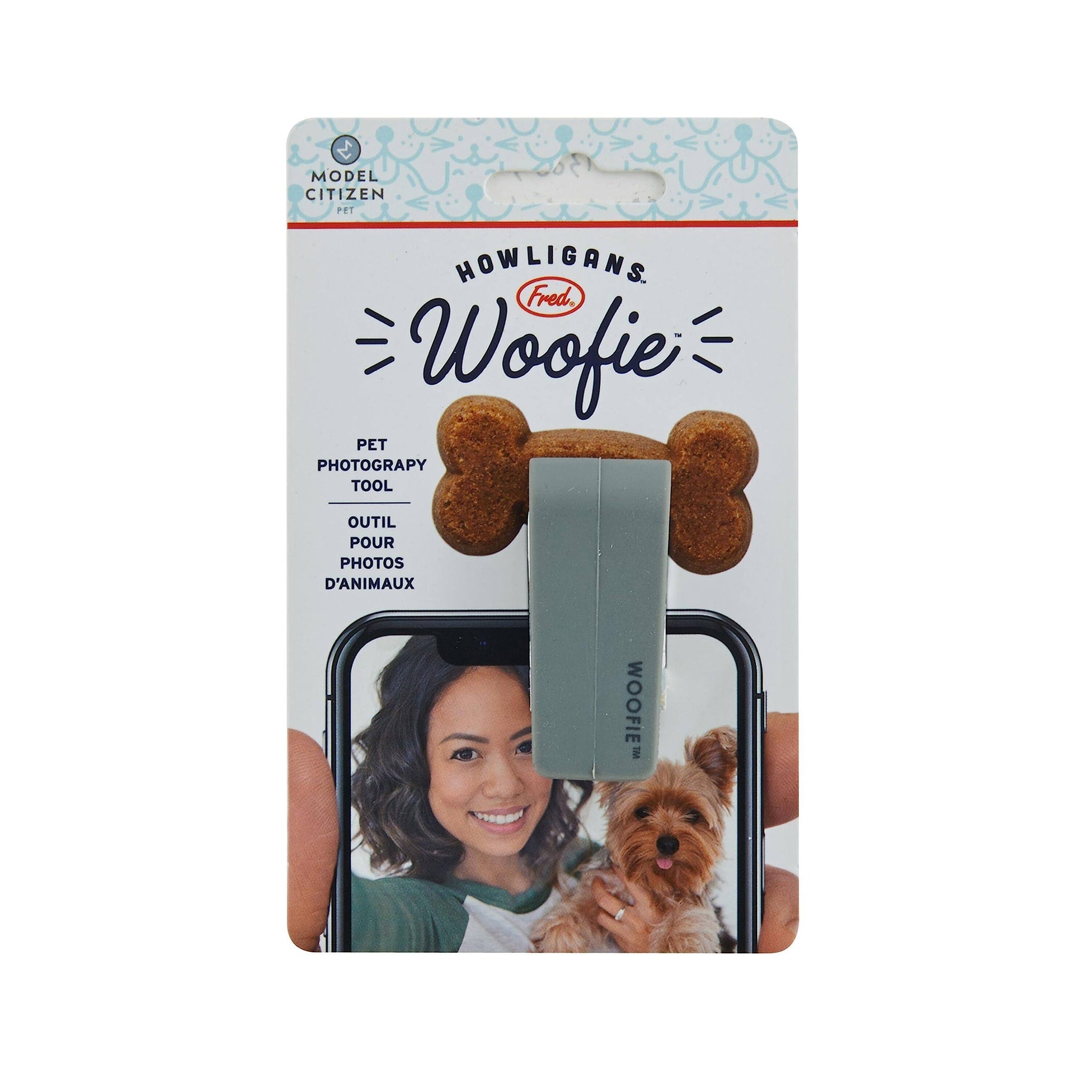 Fred & Friends Howligans Woofie - Pet Selfie Cell Phone Tool, Grey