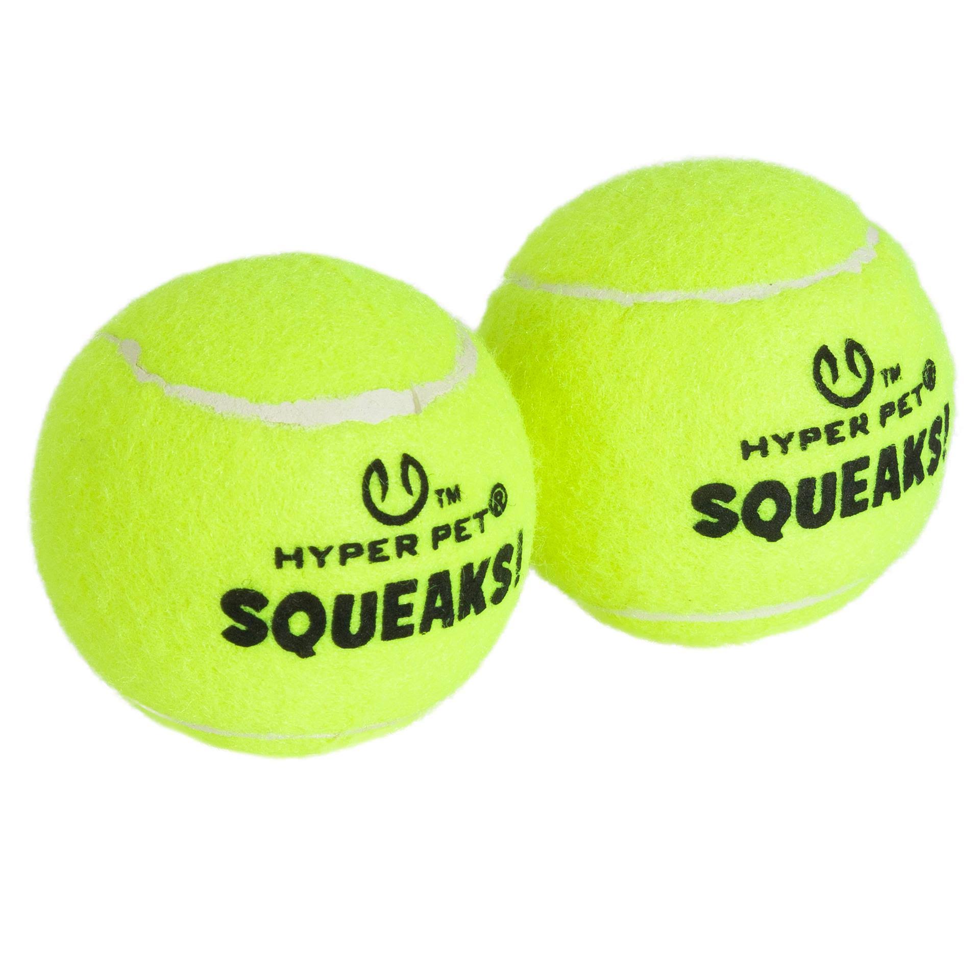 Hyper Pet Squeaks Tennis Ball Green For Dogs - 2 Pack