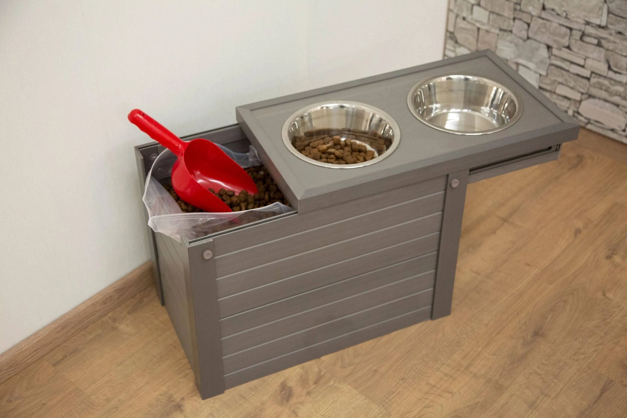 Kerbl Pet Ecoflex Feeding Station - 2 x 1.2L, 54 x 30 x 39.5cm