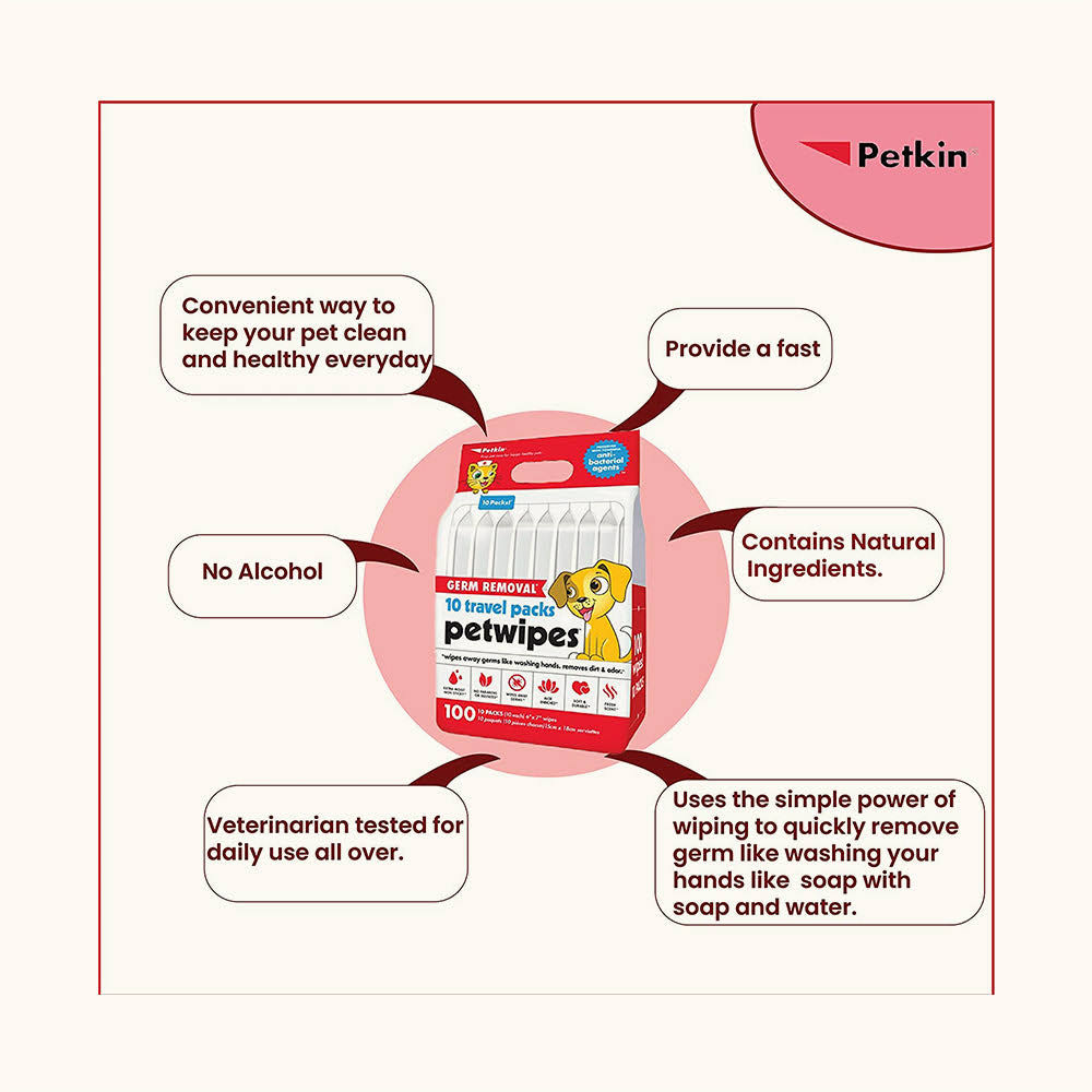 Petkin Germ Remove Wipes 100Pcs