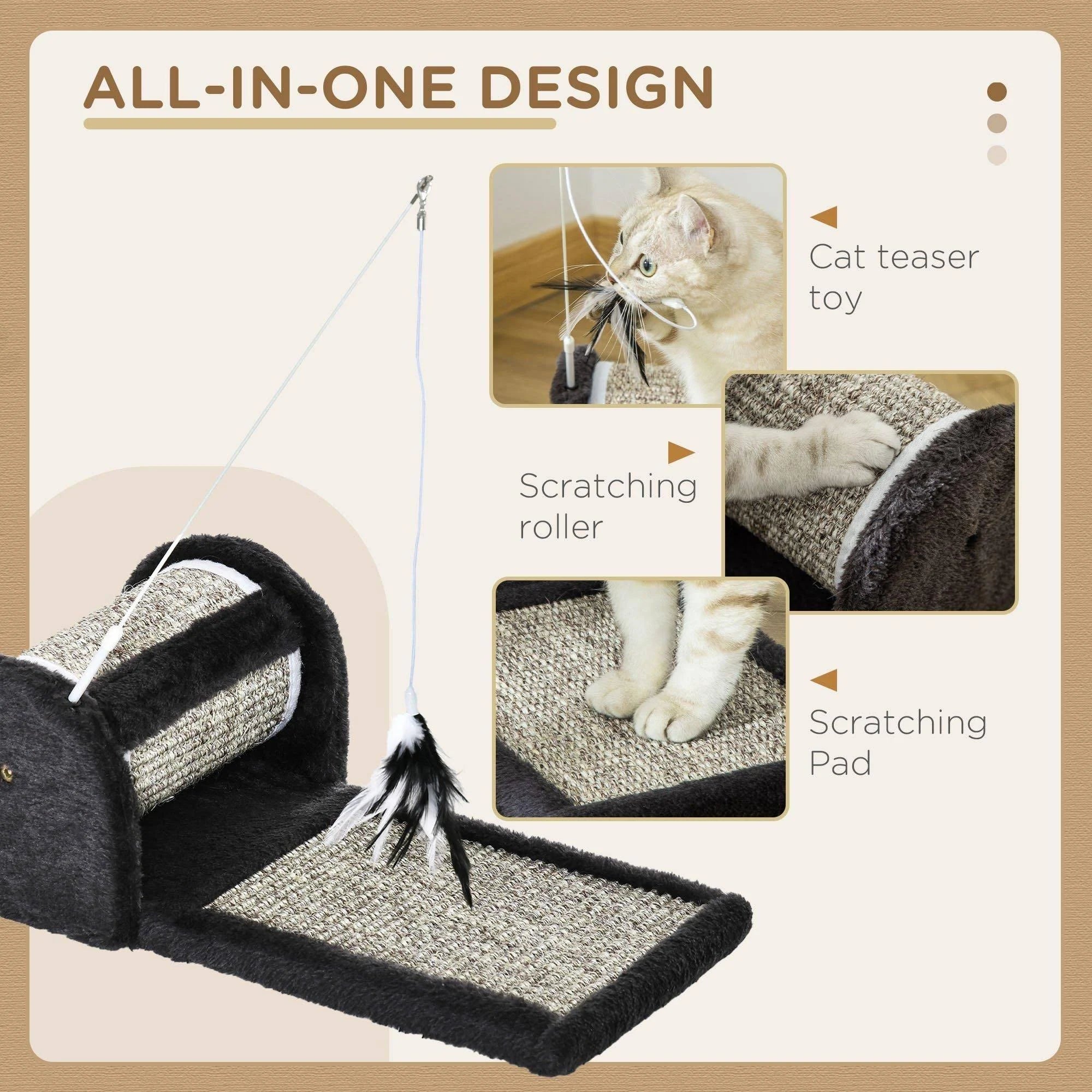PawHut Cat Scratcher Sisal Scratching Pad Mat Board Kitten Toy