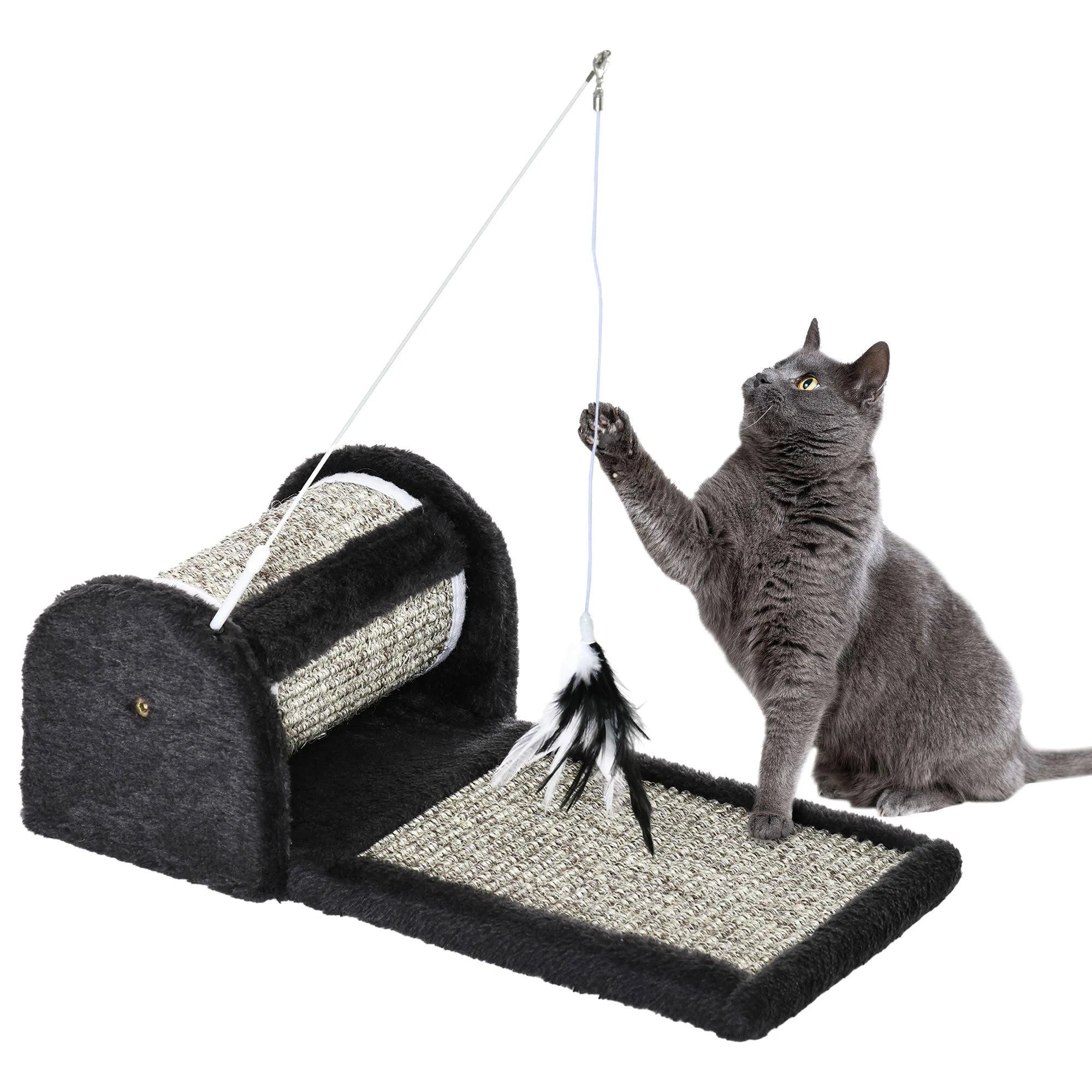 PawHut Cat Scratcher Sisal Scratching Pad Mat Board Kitten Toy