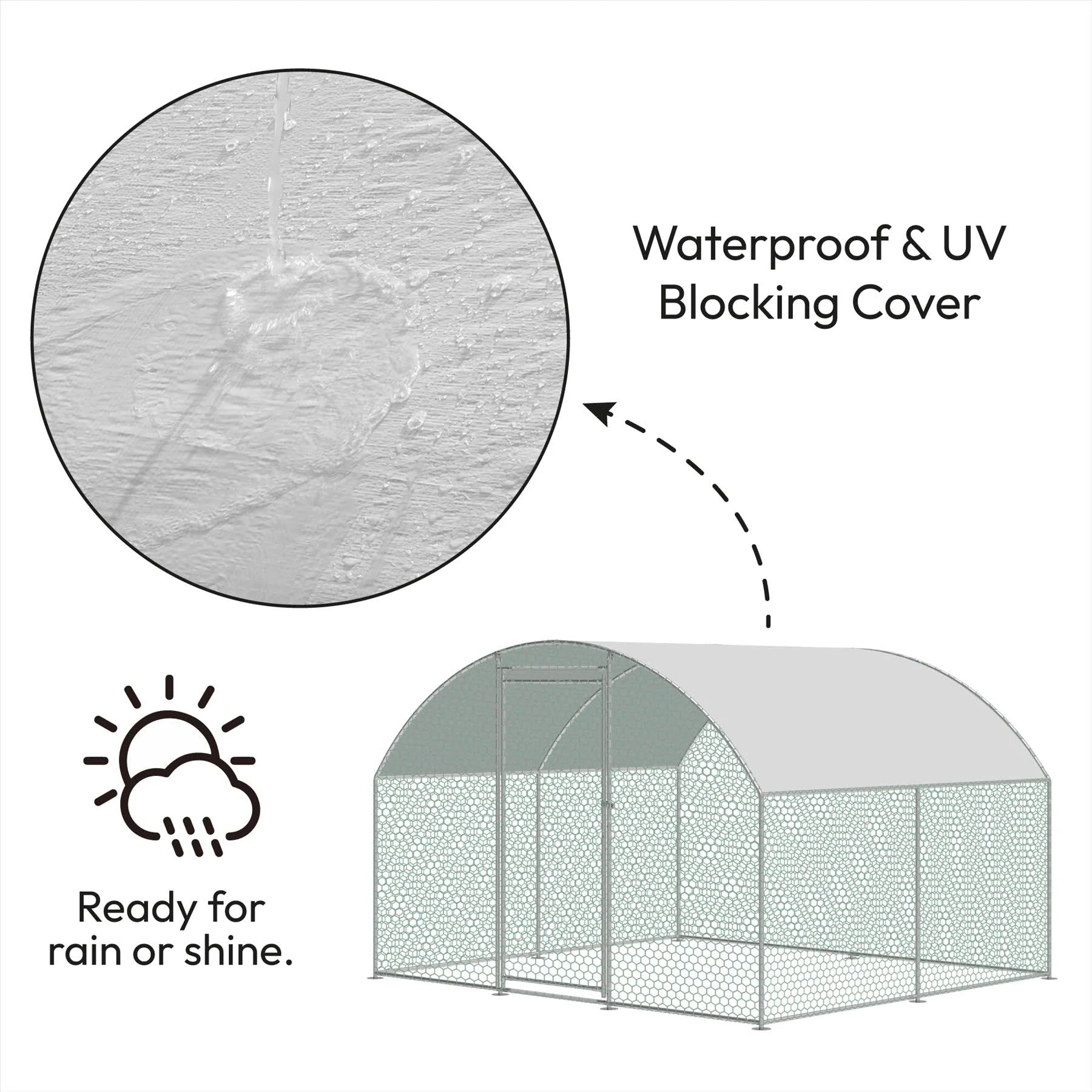 KCT 4x3m Galvanised Walk in Chicken Run Dog Kennel Puppy Pen Garden Rabbit Cage Coop