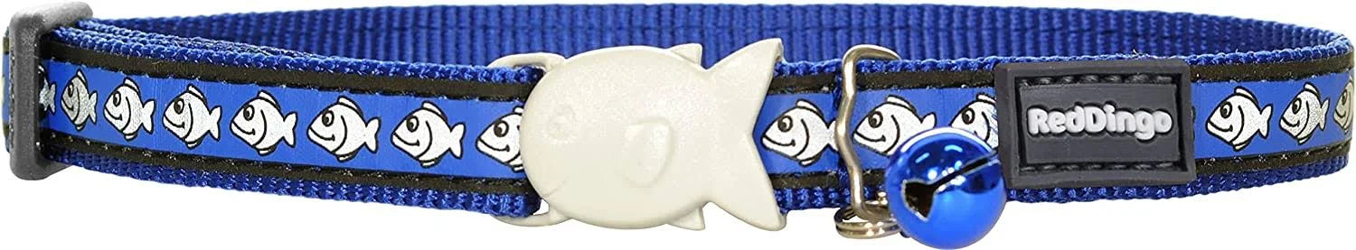 Red Dingo Cat Collar Reflective Fish Red