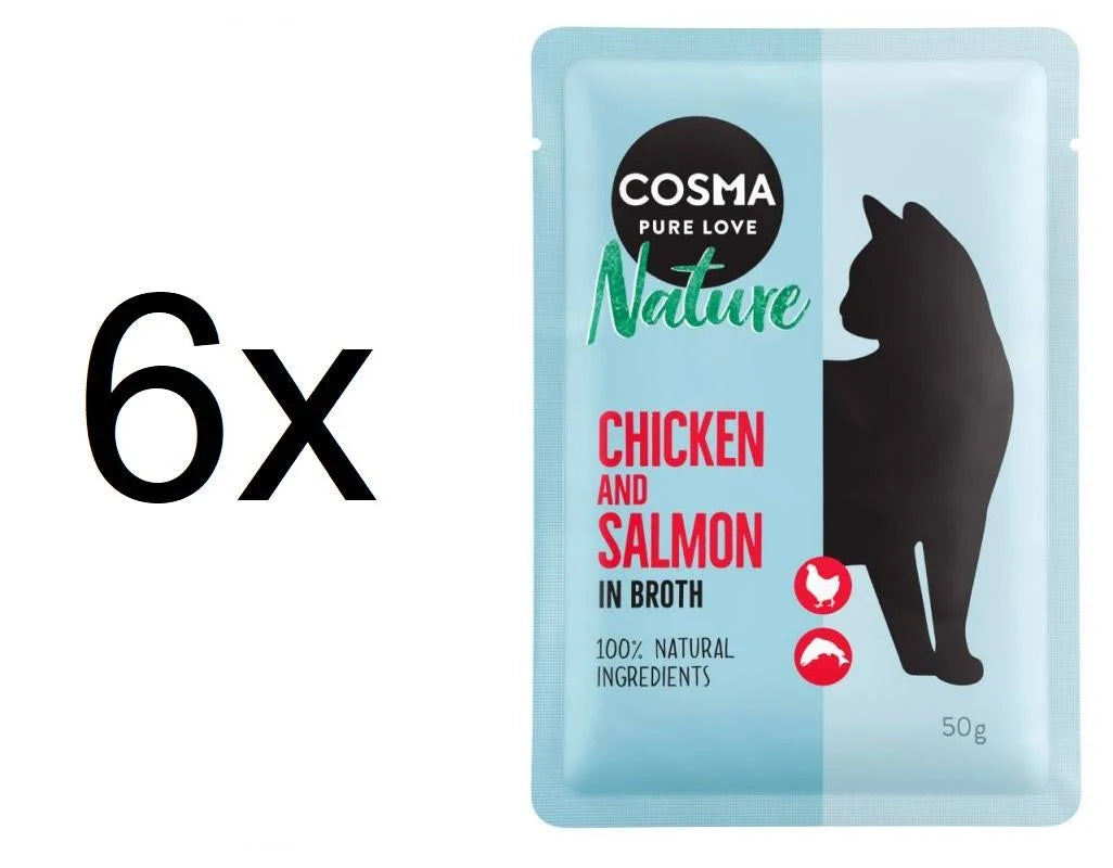 Cosma Nature Pouches 6 x 50g - Chicken & Salmon