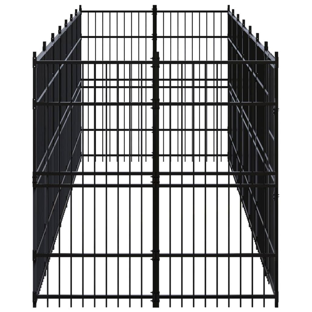vidaXL Outdoor Dog Kennel Steel 12.9 m²