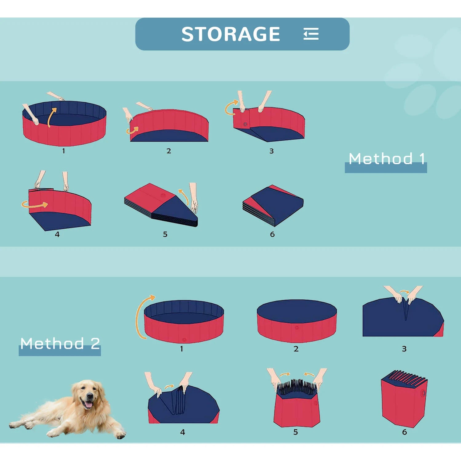 PawHut Indoor Outdoor 100cm Pet Pool - Blue