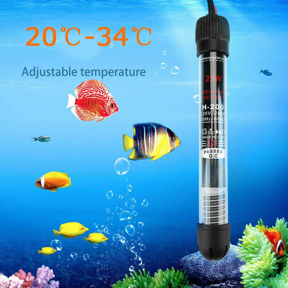 Submersible Water Heater Heating Rod For Aquarium Fish Tank 25w - 300w