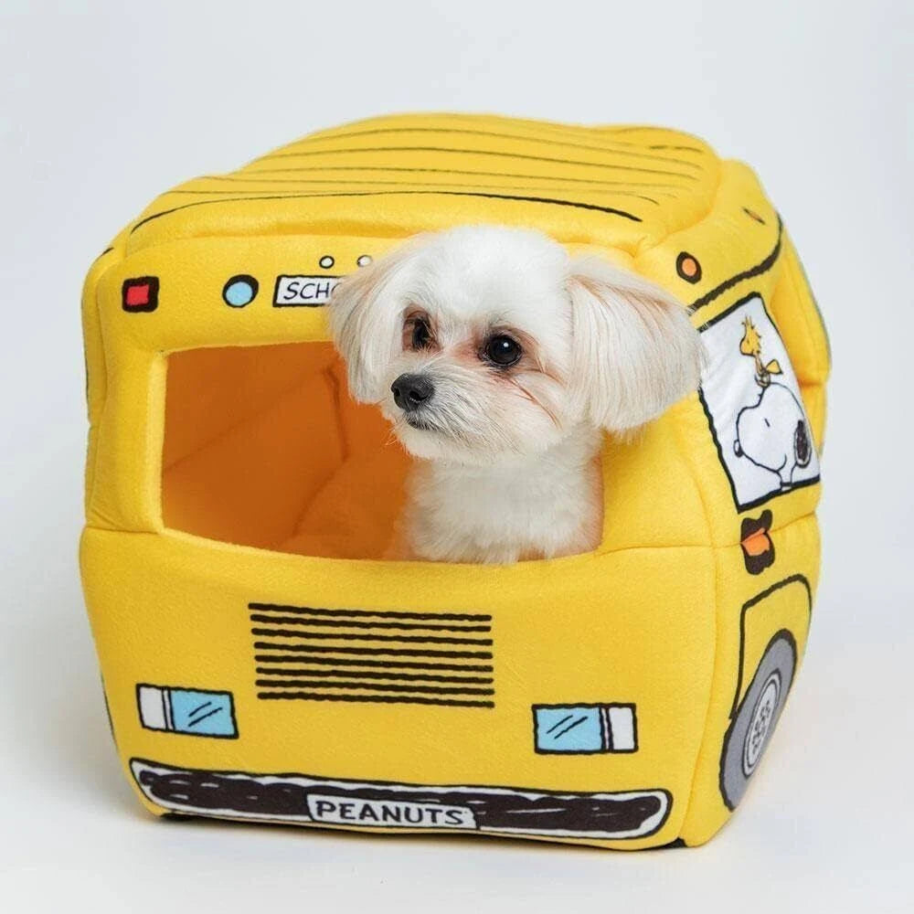 Peanuts Snoopy Dog Cat Bed School Bus Medium Dog Small Dog (m)