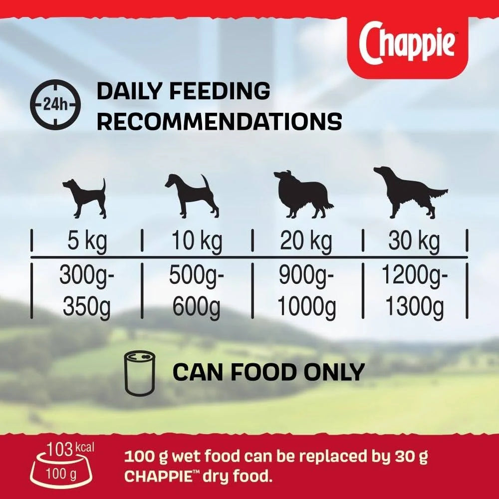 Chappie Original Complete Wet Dog Food Tins 12 x 412g - 10060487 - Animed