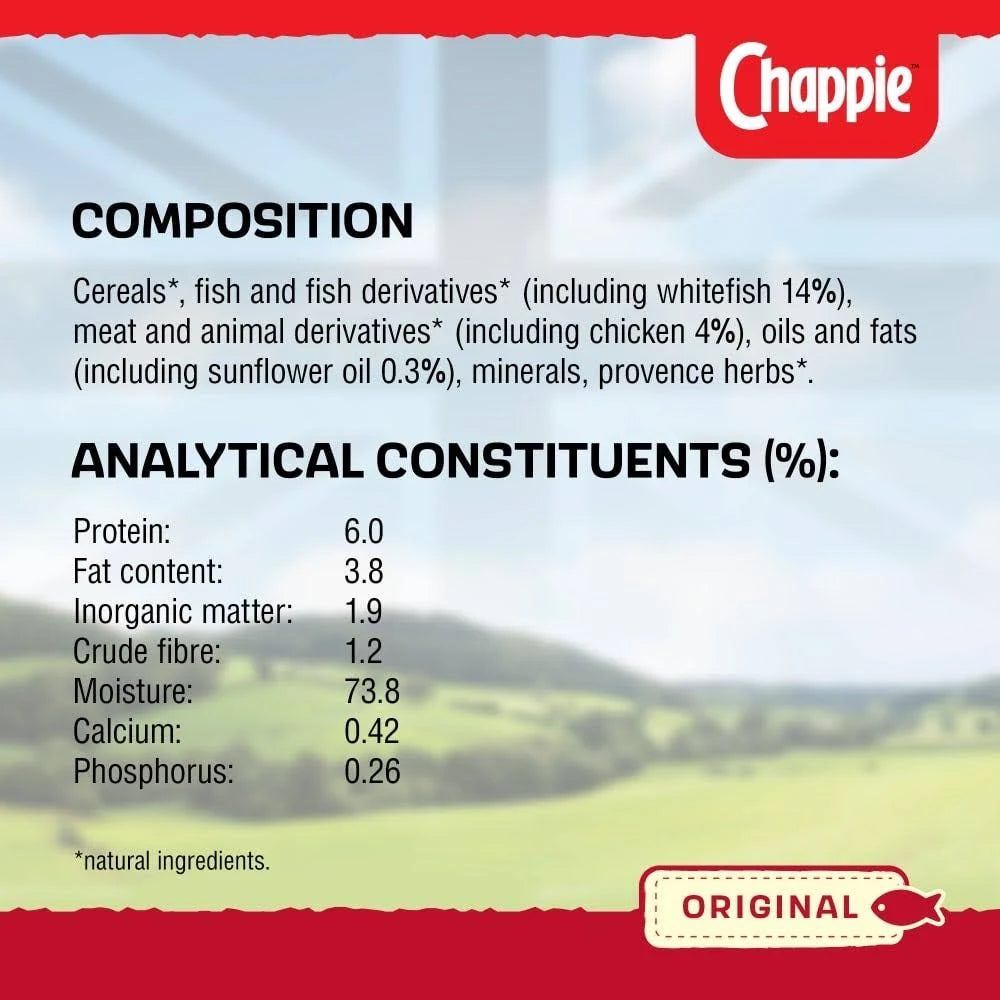 Chappie Original Complete Wet Dog Food Tins 12 x 412g - 10060487 - Animed