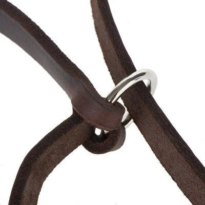 Heim Plaited Leather Double Dog Lead - Brown - 220cm