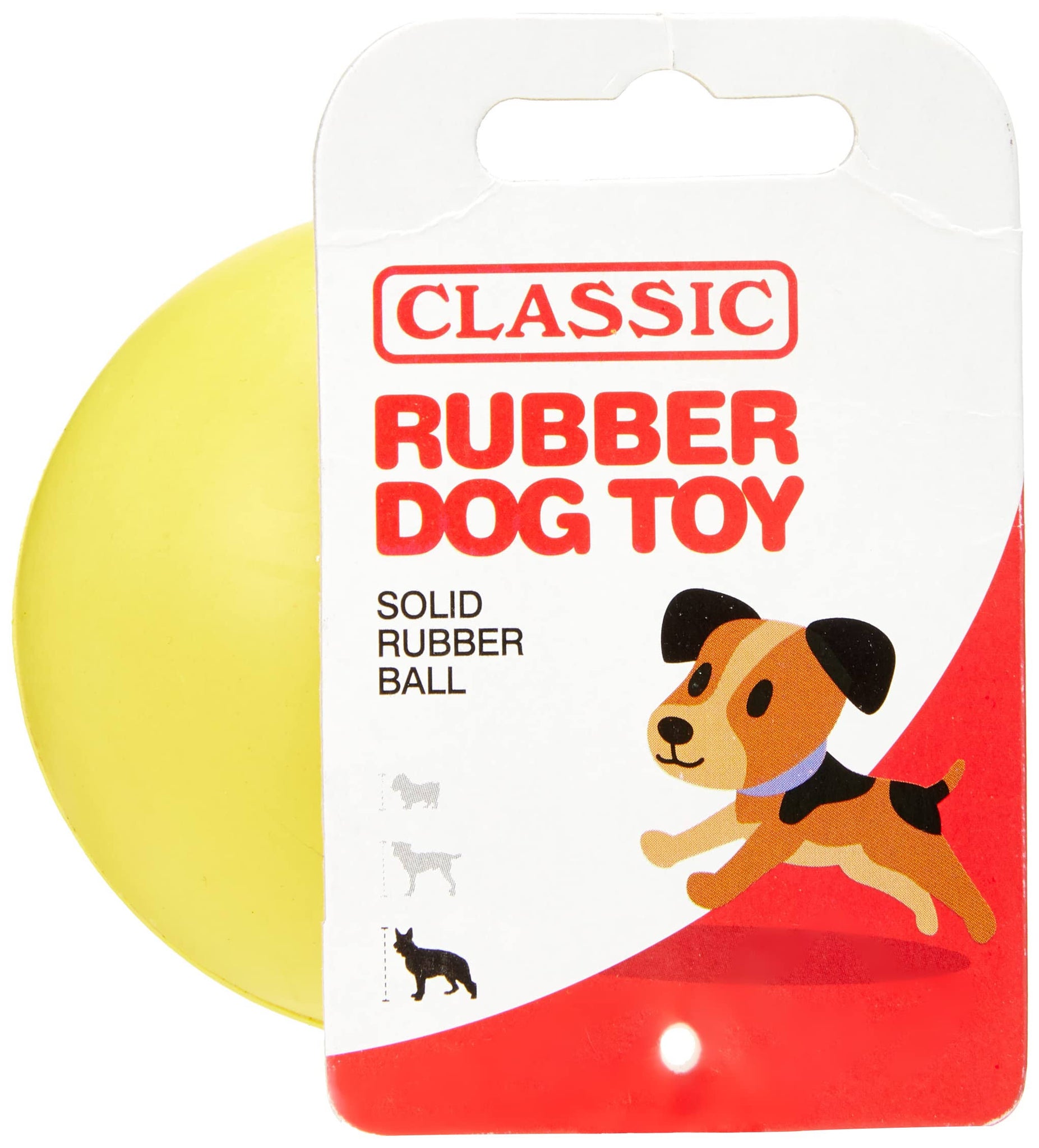 Classic Pet Products Solid Rubber Ball,Large, 70 mm, Yellow