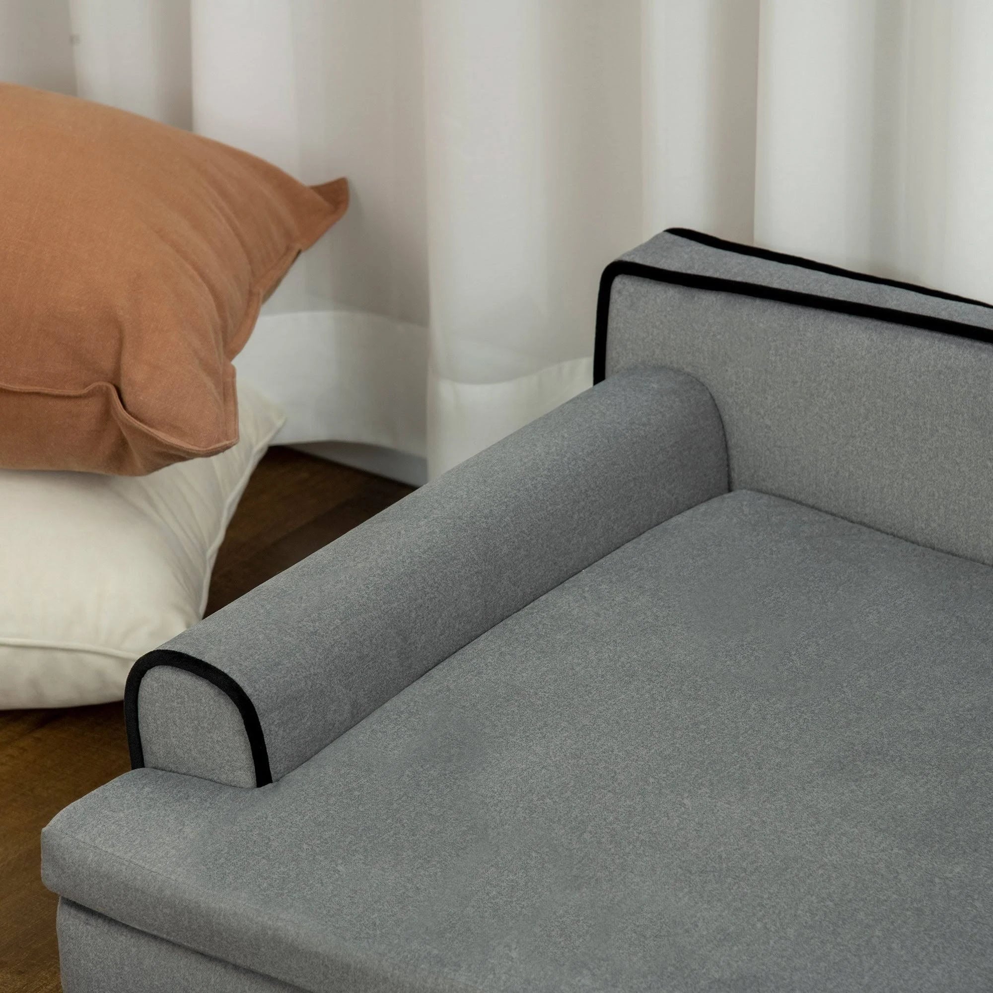 PawHut Dog Sofa W/ Legs Water-Resistant Fabric For Large Medium Dogs - Grey