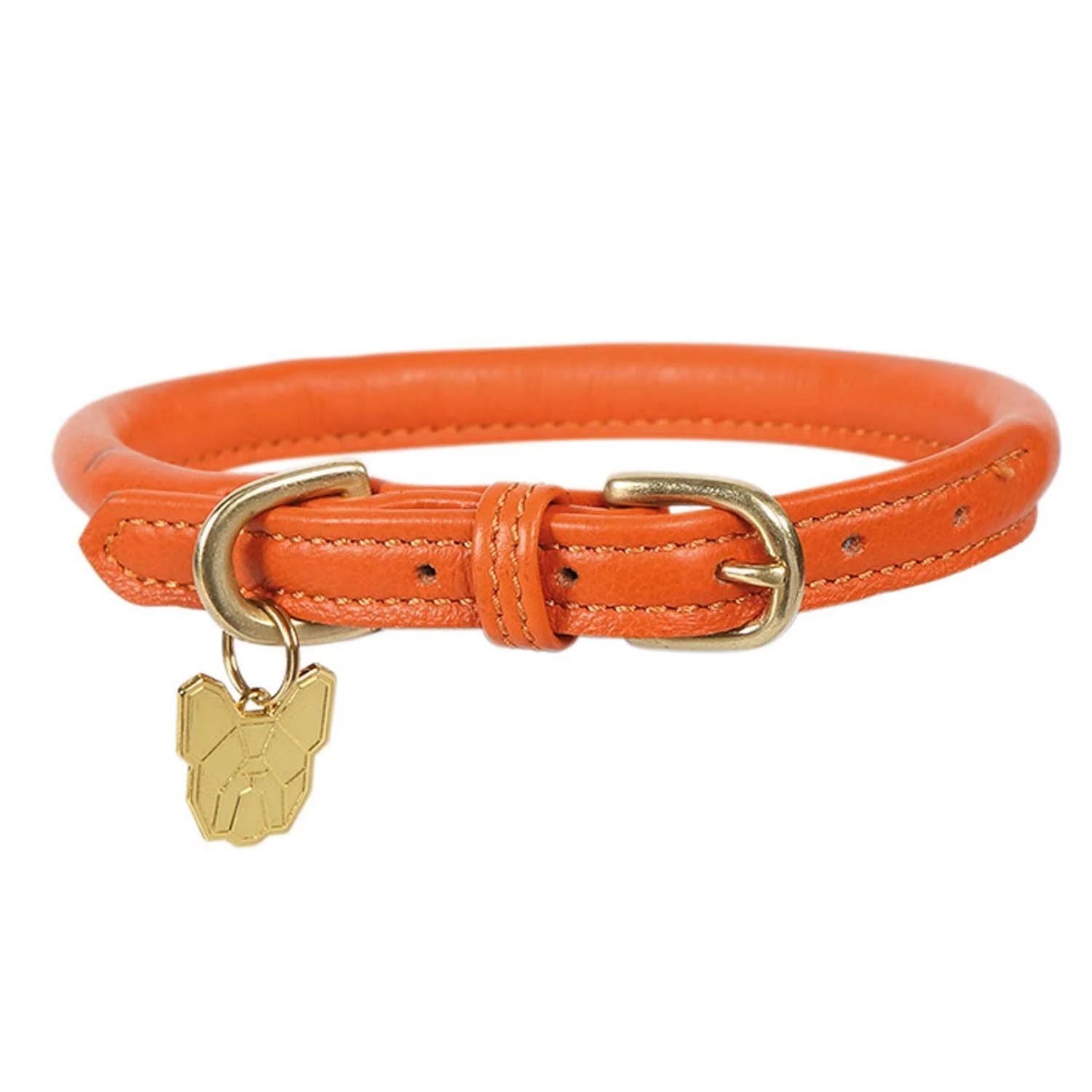 Digby & Fox rolled Leather Dog Collar Blue Small