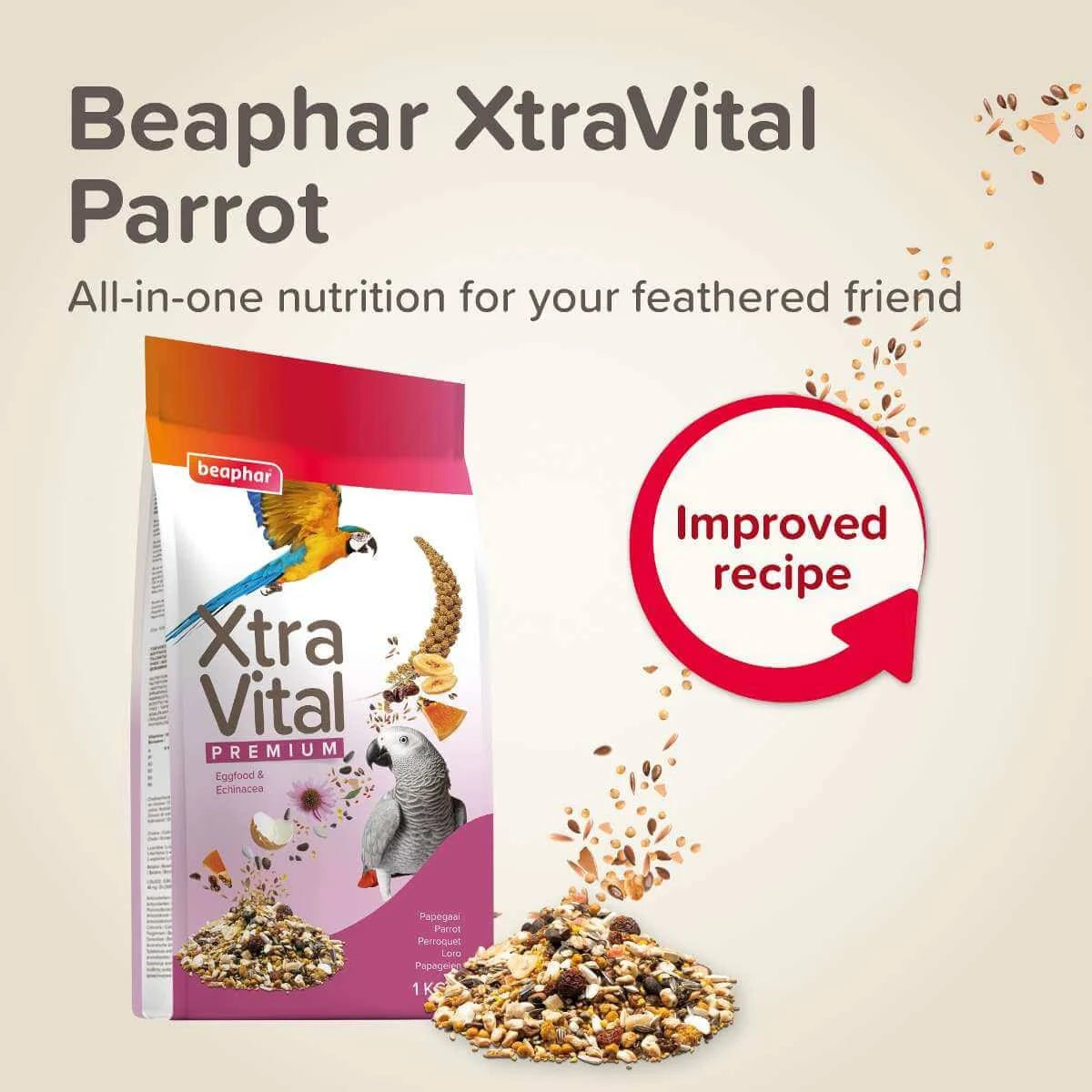 Beaphar XtraVital Premium Parrot Food - G10167859 - Animed