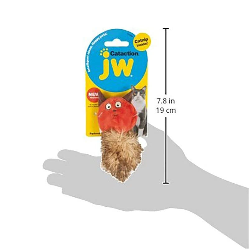 JW Cataction Catnip Squirrel Toy, Multicolor