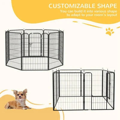 Pawhut 8 Panels Heavy Duty Puppy Play Pen For Large, Medium Dogs 100Hcm