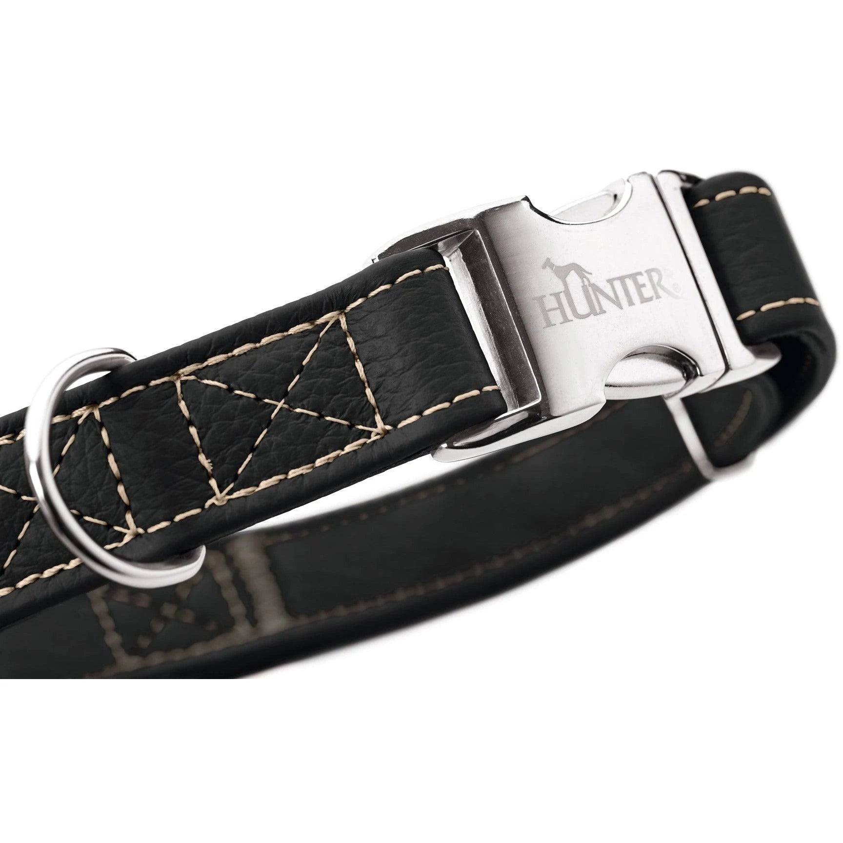 Cannes Leather Alu-Strong Dog Collar | Supple Cowhide Nappa Leather | HUNTER UK ...